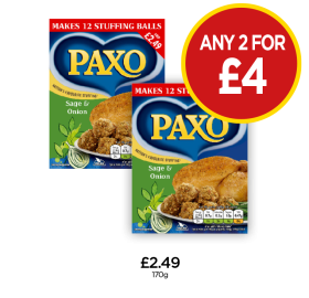 Paxo Stuffing Sage & Onion - Any 2 for £4 at Budgens