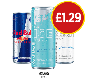 Red Bull, Ice Edition, Coconut Edition - Now Only £1.29 at Budgens