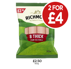Richmond Pork Sausages - Any 2 for £4 at Budgens