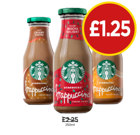 Starbucks Frappuccino Creamy Coffee, Mocha, Caramel - Now Only £1.25 at Budgens