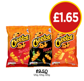 Cheetos Twisted, Fiery, Original - Now Only £1.65 at Budgens