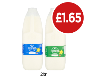 Freshways Milk Whole, Semi-Skimmed - Now Only £1.65 at Budgens