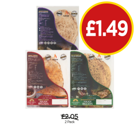 Clay Oven Naan Breads Plain, Spicy, Garlic & Coriander - Now Only £1.49 at Budgens