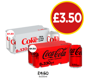 Diet Coke, Coca Cola Zero Sugar - Now Only £3.50 at Budgens