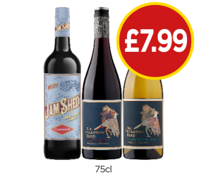 Jam Shed Tempranillo, The Secretary Bird Merlot, Sauvignon Blanc - Now Only £7.99 at Budgens