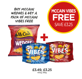 McCain Wedges, Vibes Salt & Vinegar, Chilli - Buy McCain Wedges & Get A Pack Of McCain Vibes FREE at Budgens