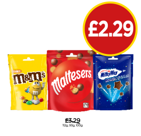 M&M's Peanuts, Maltesers, Milky Way Magic Stars - Now Only £2.29 at Budgens