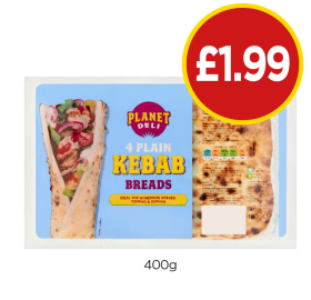 Planet Plain Kebab Breads - Now Only £1.99 at Budgens