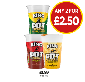 Pot Noodle Chicken & Mushrooms, Beef & Tomato, Original Curry - Any 2 for £2.50 at Budgens