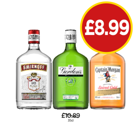 Smirnoff, Gordon's, Captain Morgan - Now Only £8.99 at Budgens