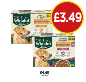 Winalot Meaty Chunks In Gravy, Jelly - Now Only £3.49 at Budgens