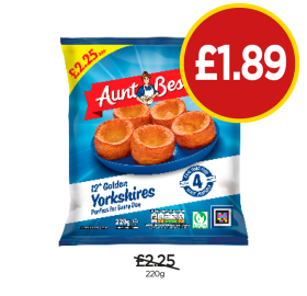 Aunt Bessies Golden Yorkshires - Any 2 for £1.89 at Budgens