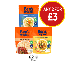 Ben's Original Egg Fried Rice, Long Grain, Golden Vegetable - Any 2 for £3 at Budgens