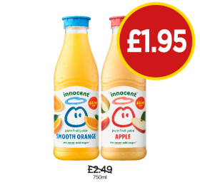 Innocent Smooth Orange, Apple - Now Only £1.95 at Budgens