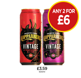 Kopparberg Sweet Vintage Strawberry & Lime, Mixed Fruit - Any 2 for £6 at Budgens