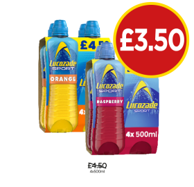 Lucozade Orange, Raspberry - Now Only £3.50 at Budgens