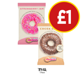 Simply Doughnuts Strawberry, Cocoa Cream - Now Only £1 at Budgens