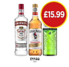 Smirnoff, Captain Morgan, Gordon's - Now Only £15.99 at Budgens