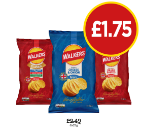 Walkers Classic Pack, Cheese & Onion, Ready Salted - Now Only £1.75 at Budgens