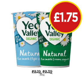 Yeo Valley Natural, 0% Fat - Now Only £1.75 at Budgens