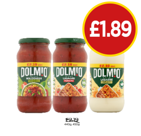 Dolmio Bolognese, Lasagne Tomato, Creamy - Now Only £1.89 at Budgens