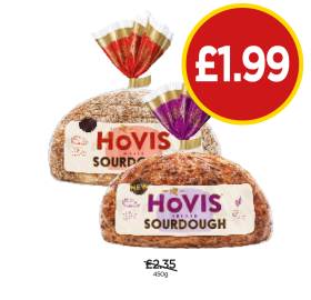 Hovis Sourdough White, Seeded - Now Only £2.29 at Budgens