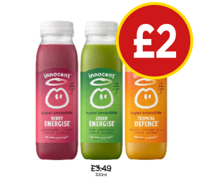 Innocent Smoothie Berry, Green, Tropical - Now Only £2 at Budgens