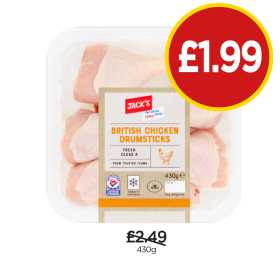 Jack's British Chicken Drumsticks - Now Only £1.99 at Budgens