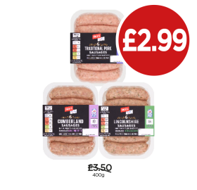Jack's Sausages Traditional, Cumberland, Lincolnshire - Now Only £2.99 at Budgens