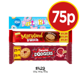 Party Rings, Maryland S'wich, Jammie Dodgers - Now Only 75p at Budgens
