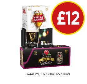 Stella Artois, Guinness, Kopparberg Mixed Fruits - Now Only £12 at Budgens