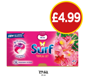 Surf 3-in-1 Capsules Tropical Lily - Now Only £4.99 at Budgens