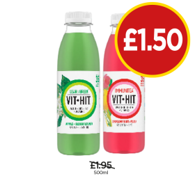VitHit Apple & Elderflower, Dragonfruit & Yuzu - Now Only £1.50 at Budgens