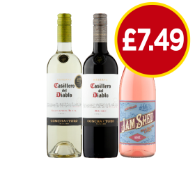 Casillero Del Diablo Sauvignon Blanc, Malbec, Jam Shed Rosé - Now Only £7.49 at Budgens