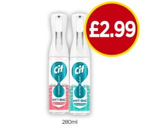 Cif Anti-Bac Apple & Jasmine, Lemon & Aloe Vera - Now Only £2.99 at Budgens