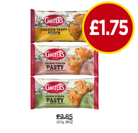 Cornish Pasty, Chicken & Bacon, Cheese & Onion - Now Only £1.75 at Budgens