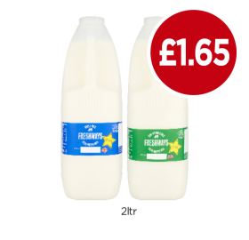 Freshways Milk Whole, Semi-Skimmed - Now Only £1.65 at Budgens