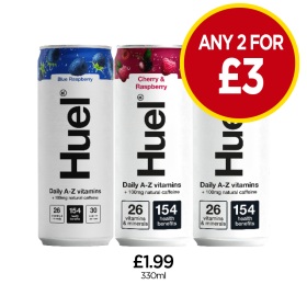 Huel Blue Raspberry, Cherry & Raspberry, Pineapple & Mango - Any 2 for £3 at Budgens