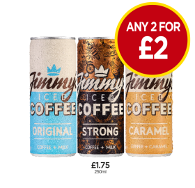 Jimmy Iced Coffee, Strong, Caramel - Any 2 for £2 at Budgens