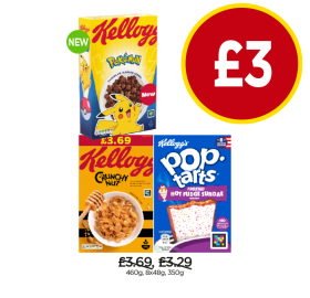 Kellogg's Pokemon, Crunchy Nut, Pop Tarts - Now Only £3 at Budgens