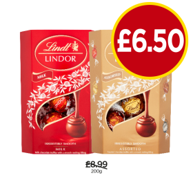 Lindtt Lindor Milk, Assorted - Now Only £6.50 at Budgens