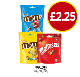 M&M's Crispy, Peanut, Maltesers - Now Only £2.25 at Budgens
