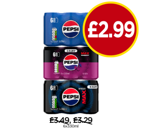 Pepsi Cans, Max, Cherry - Now Only £2.99 at Budgens
