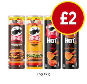 Pringles Burger King Bacon Double Cheese XL, Chicken Royale, Sweet Chilli, Fried Chicken - Now Only £2 at Budgens