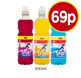 Sport Drink Berries, Orange, Tropical Berry - Now Only 69p at Budgens