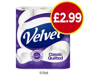 Velvet Classic Quilted - Now Only £2.99 at Budgens