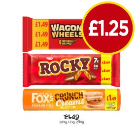 Wagon Wheels, Rocky, Fox's Crunch Creams - Now Only £1.25 at Budgens