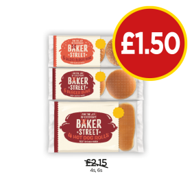 Baker Street Seeded Burger Buns, Burger Buns, Hot Dog Rolls - Now Only £1.50 at Budgens