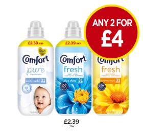 Comfort Pure, Fresh Blue Skies, Sunshiny Days - Any 2 for £4 at Budgens