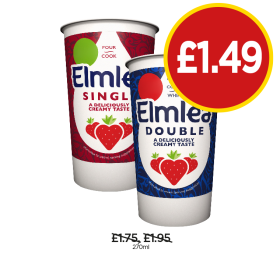 Elmea Cream Single, Double - Now Only £1.49 at Budgens